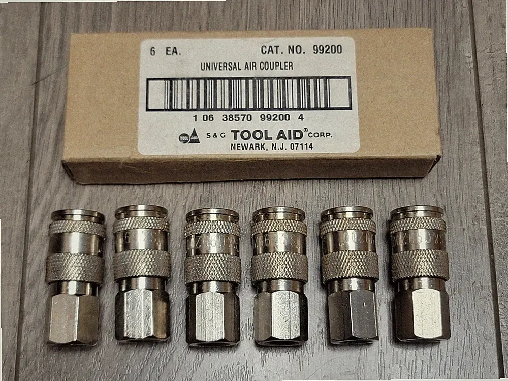 6 pack Tool Aid Universal Air Coupler Fits Automotive & Industrial plugs #99200