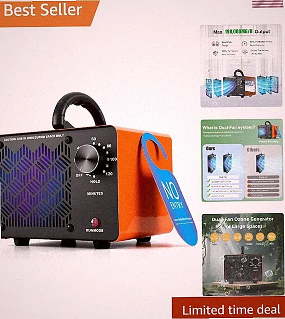 Industrial Quality Dual-Fan Ozone Generator - 40,000 Hours of Stable Performance