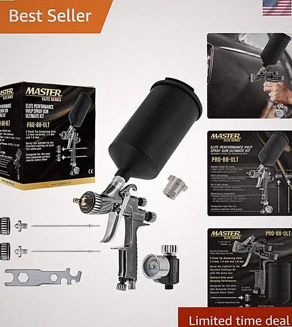 Professional Master Elite PRO-88 HVLP Spray Gun - Perfect for Base & Clear Coats