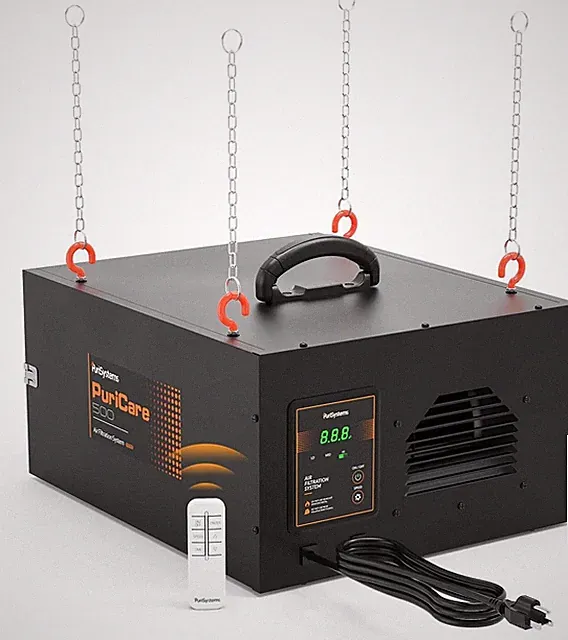 Purisystems PuriCare 500 Air Filter System 3-Speed Hanging Dust Collector/Remote