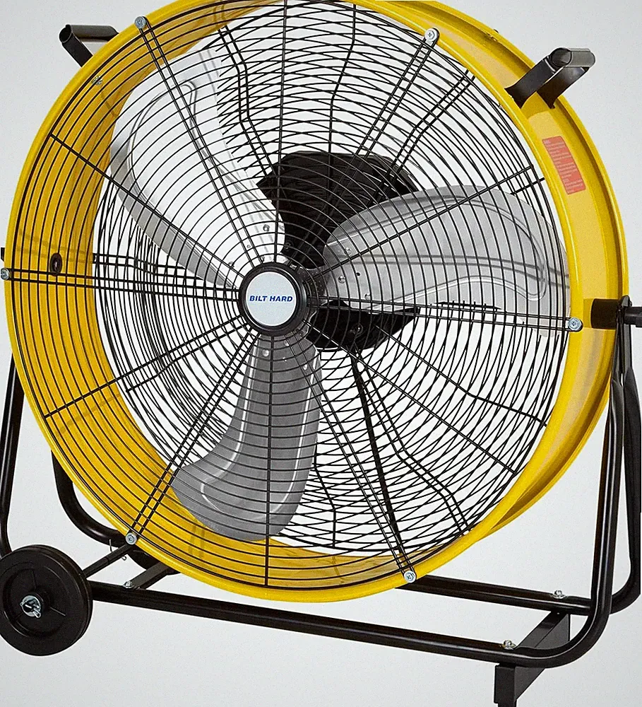 Ultra Quiet 24" Industrial Drum Fan, 7800 CFM, Heavy Duty Metal, UL Listed